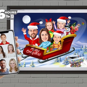 Benutzerdefiniertes Feiertags-Familienporträt, personalisierte Weihnachtskarten, Feiertags-Karten-Büro, Weihnachtsfamiliengeschenke