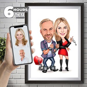 Benutzerdefinierte einzigartige Valentinstagsgeschenke Benutzerdefinierte Karikaturen für Paare Familien Personalisierte Kunstwerke, Jubiläumsgeschenke, Cartoon-Porträts