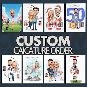 Personalized Caricature Portrait, Custom Cartoon from Photo (Digital)