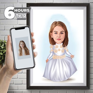 Personalisierte Kinderkarikatur Porträt, Benutzerdefinierte Kinderkarikatur Zeichnung vom Foto, Lustige Kinderkarikatur, Geschenk für das Kind, Geschenk für sie.