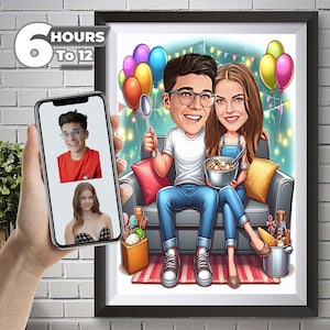 Custom Couple Cartoon Portrait Couple Portrait Couple Gift, Wedding Caricature Wedding Portrait, Custom Caricature, Wedding Invitation