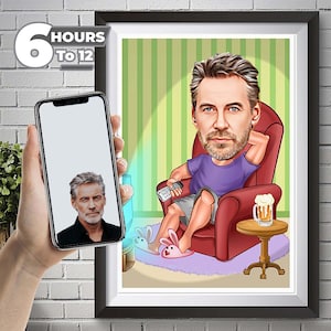 Custom Retirement Cartoon Portrait, Retirement Caricature, Retirement Gift, Retirement Cartoon, Retirement Present, Happy Retirement Cartoon