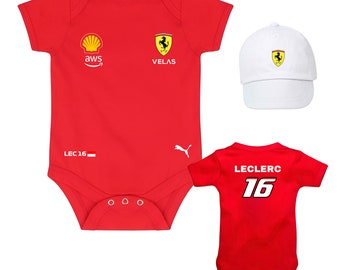 New Ferrari Baby Grow F1 Formula One Vest Bodysuit Babygrow Name