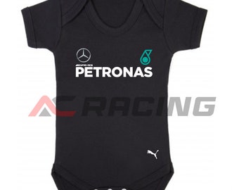 Mercedes Baby Grow F1 Formula One Vest Bodysuit Babygrow