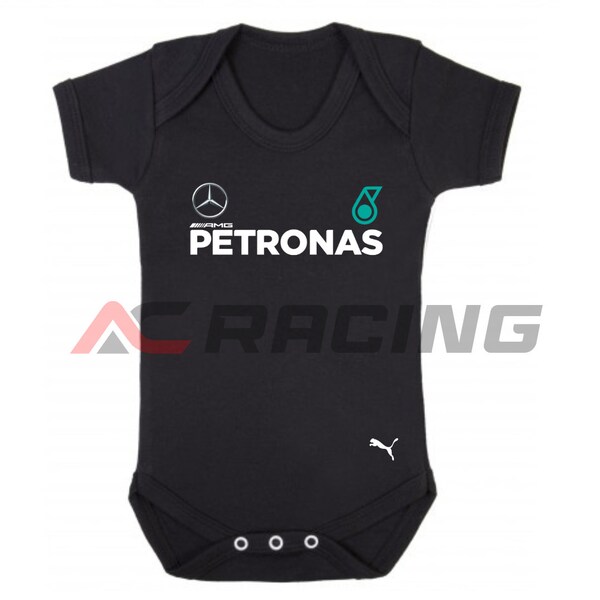 Mercedes Baby Grow F1 Formula One Vest Bodysuit Babygrow