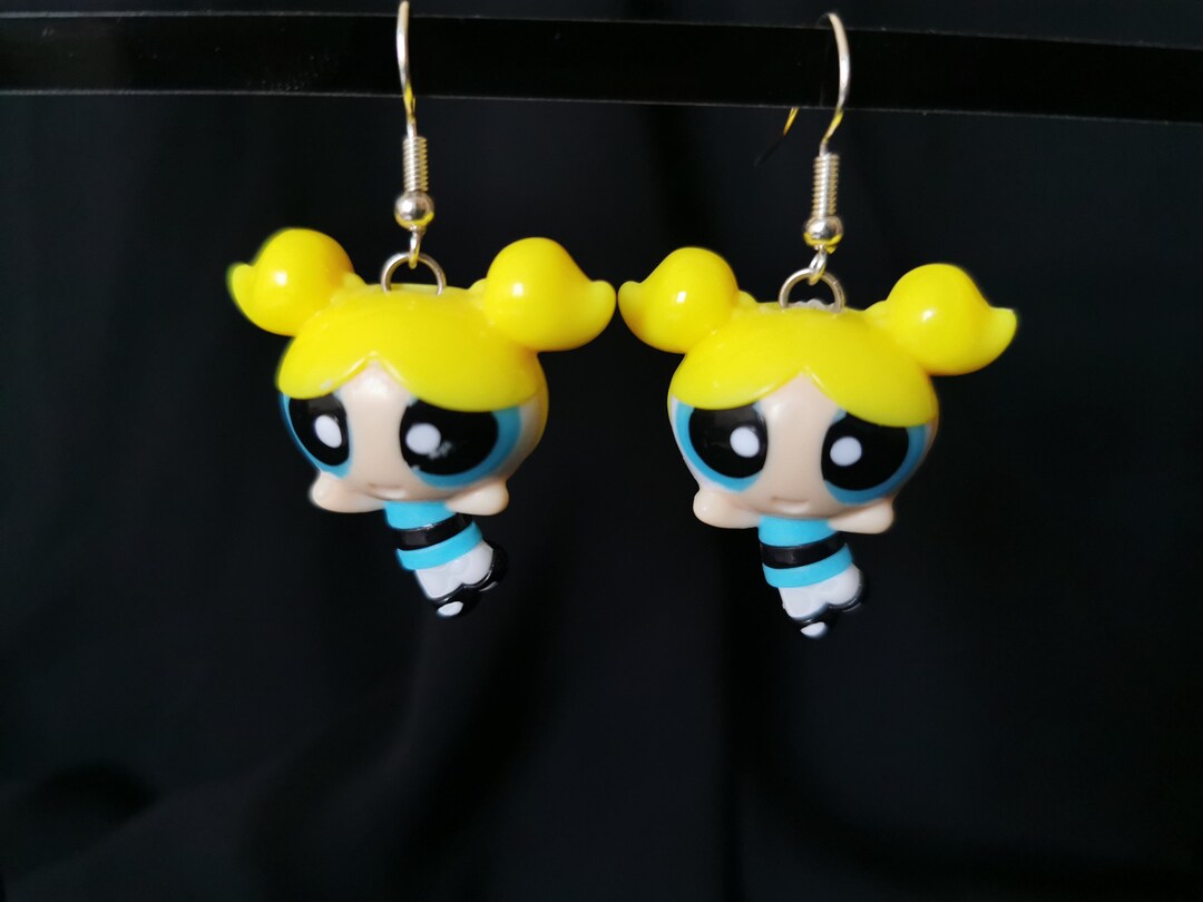 Powerpuff Girl Bubbles Earrings Etsy