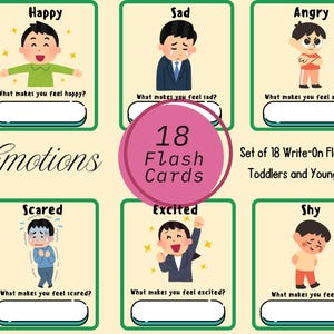 Printable Emotions Flash Cards for Kids | Feelings Cards for Toddlers & Preschool | Calm Down Corner | SEL Activity | PDF Download