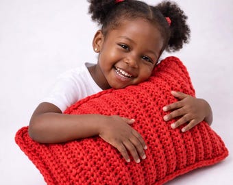 Crochet Pillow Pattern PDF – Ribbed Lumbar Pillow 30x50 cm – Modern Bungee Rib Cushion Cover – Beginner Friendly Crochet Home Decor