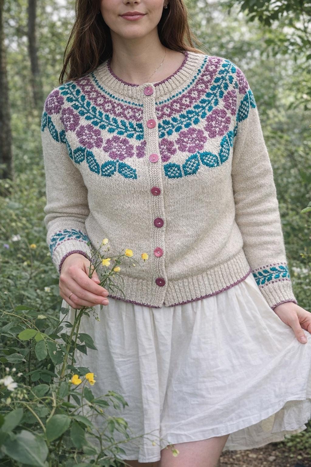 カーディガン Nordic Design Pattern Knit Cardigan Men's or Ladies' Scandinavian Influence Cardigan Pattern – Mary