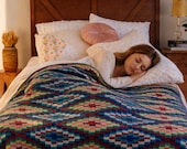 Diamond Dancer Crochet Blanket Pattern – Geometric Afghan Throw – Boho Diamond Motif Blanket – Intermediate Crochet Pattern PDF – 51x62 in