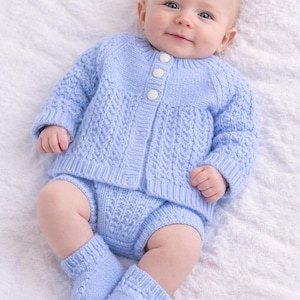 Baby Knitting Pattern PDF | Layette Set Pattern, Baby Blanket Cardigan Hat Booties, Instant Download Knit Pattern