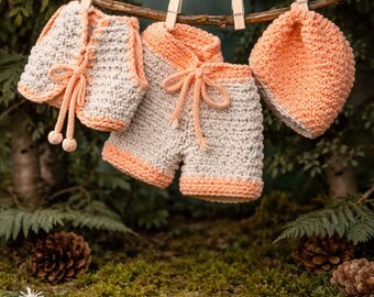 Crochet Forest Friends Clothing Pattern PDF | Overalls Hat Dress Bonnet Vest Pants Cap | Amigurumi Animal Outfit Set