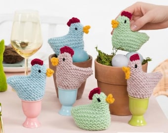 Knit Chicken Toy Pattern PDF – Easy Egg Cozy Knitting Pattern – Easter Decor Chicken – Beginner Friendly Farmhouse Gift – Digital Download