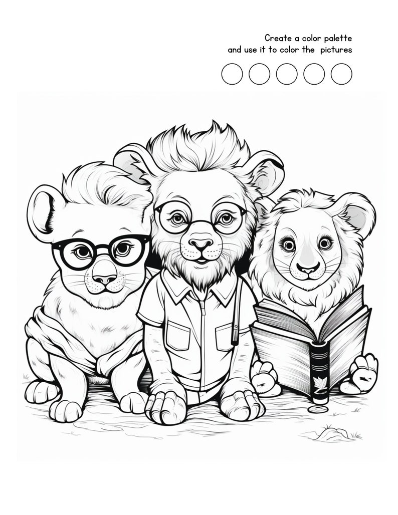 Funny Animals Coloring Pages Etsy