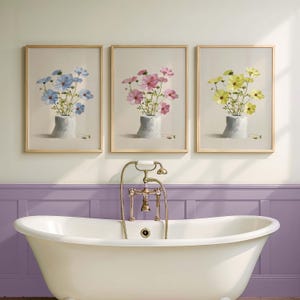 Funny Toilet Paper Plant Print Set: Minimalist Bathroom Art (Digital Download)