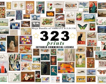 MEGA Bundle of 323 Vibrant Eclectic Art prints | Commercial License INCLUDED | | High Resolution | Digital Download | PRINTABLE Digital Art