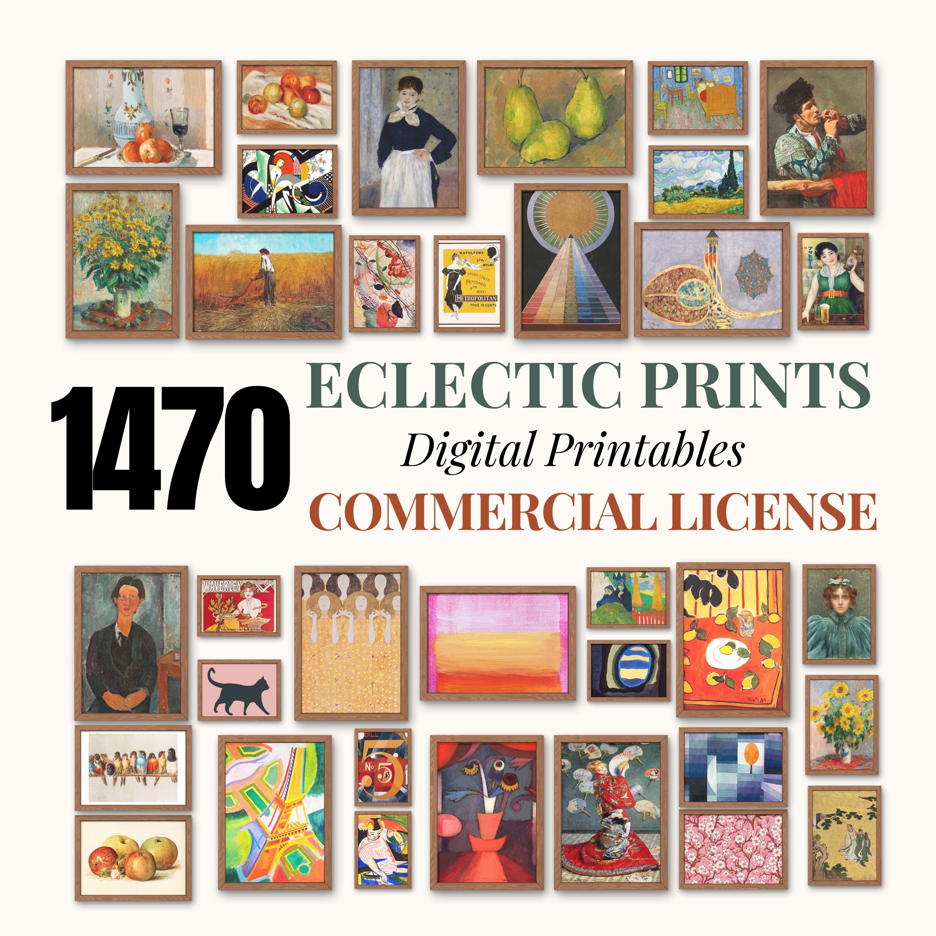1470 Bundle Wall Art | Eclectic and Maximalist Prints | Kitchen Wall Decor | Ready to List | Commercial License INCLUDED | Bonus SEO Titles