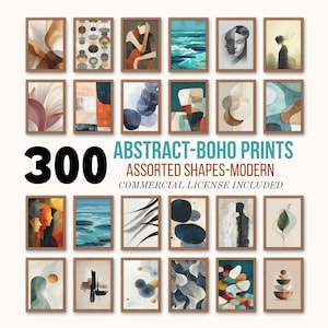 300 Abstract Art Prints: Gallery Wall MEGA Bundle (Commercial Use, Digital Download)