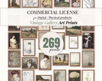 Megapaquete de 269 láminas de arte vintage: Licencia comercial (descarga digital)