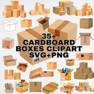Imágenes prediseñadas de cartón en formato Svg y Png - Caja de zapatos en formato Svg - Caja de cartón en formato Svg