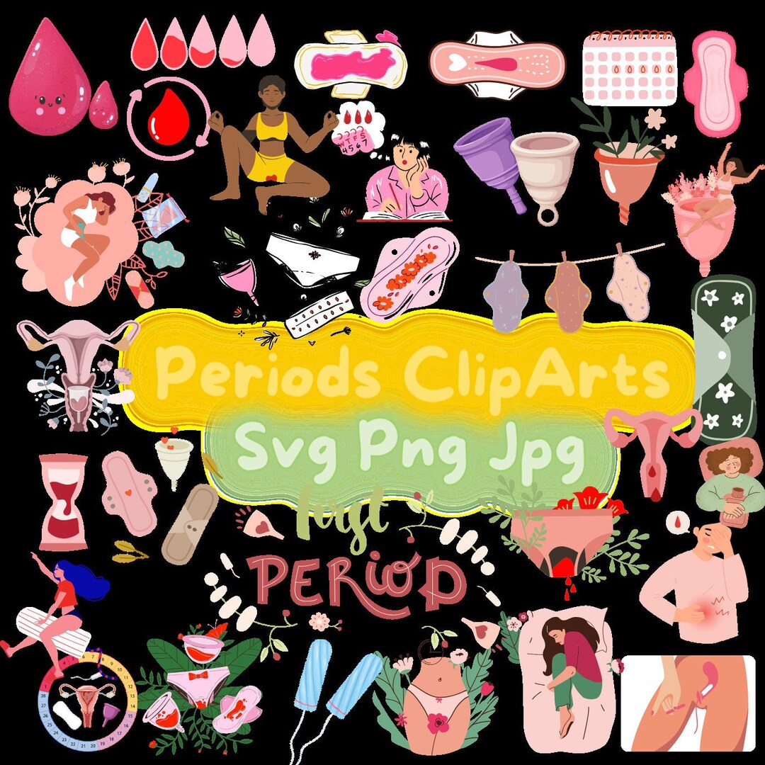 Period Clipart, Tampon SVG, Pad Silhouette, Female Wellness