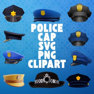Police Cap Svg Png Clipart, Officer Cap, Police Hat Cliparts, Digital Downloads, Cops Caps, Army Cap Svgs