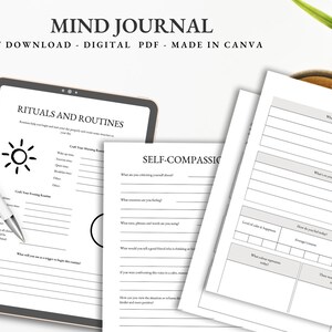 Minimalist Daily Digital Journal, Digital Diary, Mindfulness Journal, Digital Wellness Journal