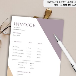 MODERNE RECHNUNGSVORLAGE | Rechnungsvorlage canva | Rechnungsvorlage Kleinunternehmen | Rechnungsvorlage herunterladen | digitaler Download zum Ausdrucken