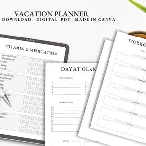 Daily Trip Plan | A5 Printable Planner Inserts | Vacation Itinerary Template | Travel Budget | Day Schedule Sheet PDF | Digital Download