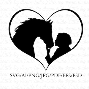Horse SVG, Heart SVG, Digital Download Horse SVG, I love Horses Svg, Beautiful Horse Svg, Horse Head svg, Horse Silhouettes for Cricut, Png