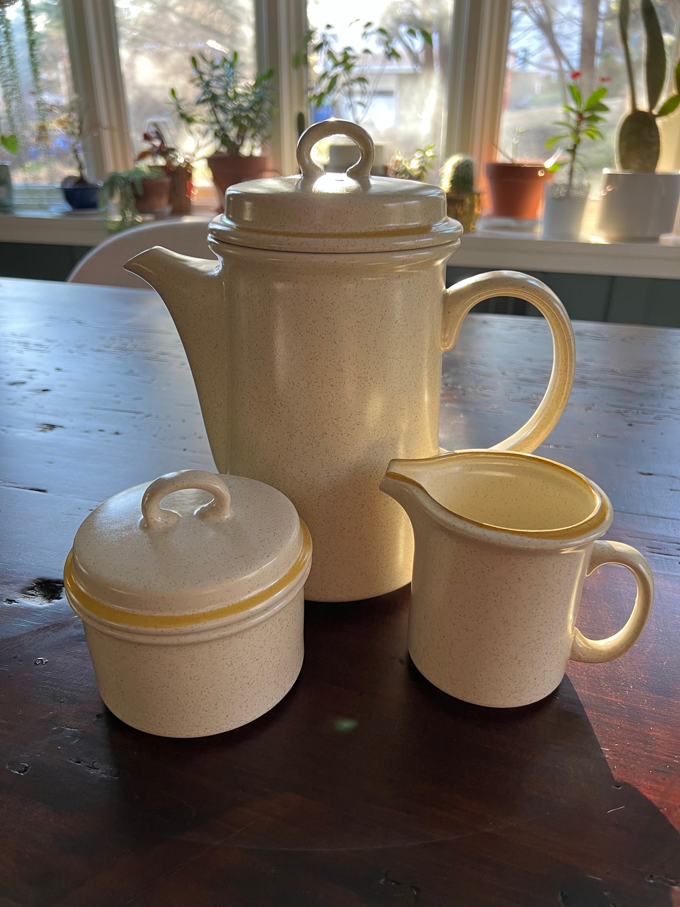 MCM Hearthside Garden Festival Stoneware + Vintage Coffee Pot +