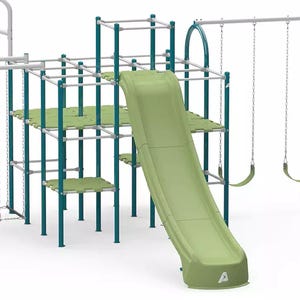 Modular Jungle Gym Kit 3 – Outdoor Playground with Slide, Swing Set, Platforms & Hanging Jungle Line for Kids