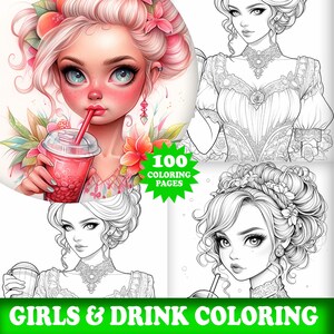 Girls With Drink Coloring Pages, Coloring Pages, Girls Coloring Page, Drink, Girls Coloring Pages, Girls Coloring,  Coloring For Girls