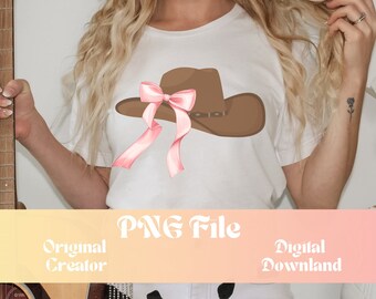 Coquette Cowgirl PNG,Pink Bow,Cherry png,Soft Girl Era png,Aesthetic Png,Social Club png,coquette shirt design,Digital Download, Cowgirl PNG