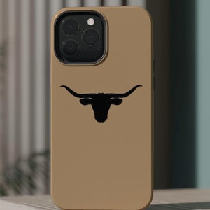 Longhorn Skull MagSafe Phone Case, iPhone 15 Pro Plus Pro Max iPhone 14 Plus iPhone 14 Pro Max 13, MagSafe Western Cowboy Tough Phone Case