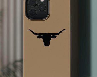 Longhorn Skull MagSafe Phone Case, iPhone 15 Pro Plus Pro Max iPhone 14 Plus iPhone 14 Pro Max 13, MagSafe Western Cowboy Tough Phone Case