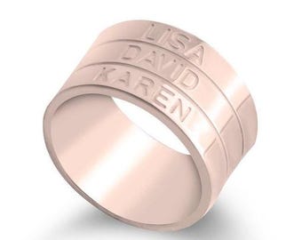 Stackable Name Rings, Dainty Name Stacking Ring, Personalized Ring with your Word Choice, Gift for Mom Ring, Mothers Ring Hypoallergenic