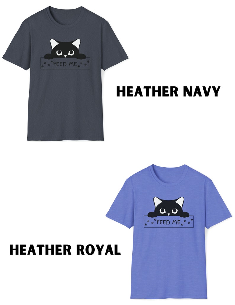 Feed Me Cat Unisex Crewneck T-shirt, Christmas Gift Pet Kitten Funny Silly Sad Mad Hungry Lover Owner Stuff Person Paw Fat Tiny Cute Bday image 3