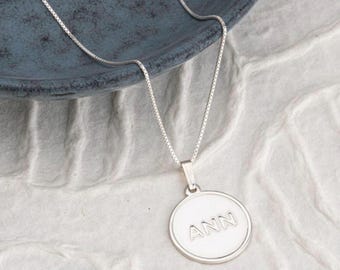 Anpassat skivhalsband, personligt initialskivhalsband, personligt skivhalsband, parhalsband, årsdagshalsband