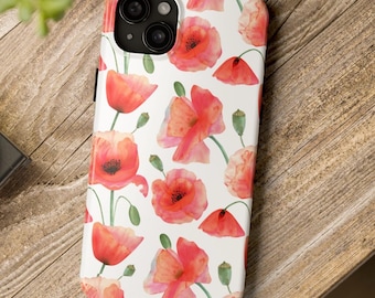 Rote Blume iPhone Hülle, iPhone 15 14 13 12 11, iPhone Pro Max Hülle, iPhone Plus Hülle, iPhone Hülle, Poppy Flower Handyhülle, Floral Handyhülle