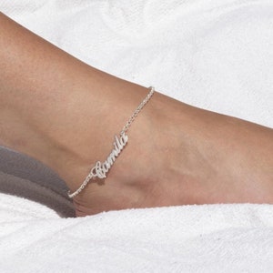 Personalized Script Name Anklet, Silver & Gold Anklets For Women, Rose Gold Personalized Custom Foot Jewelry, Adjustable Size, Gift For Her