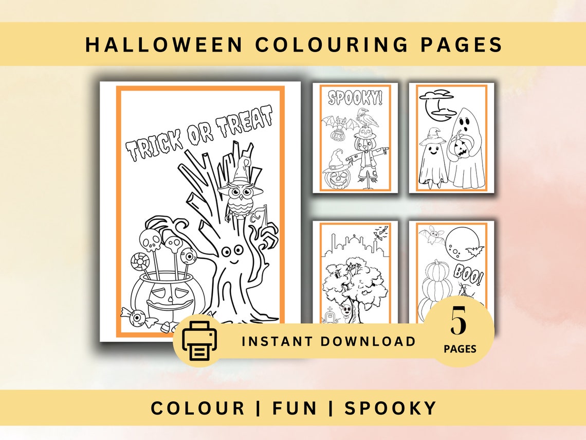 Halloween Coloring Printable Coloring Pages Printable Pdf - Etsy