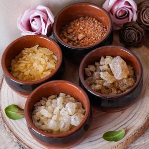 4 types of grain incense (Copal, Damar, Colophony, Benzoe)