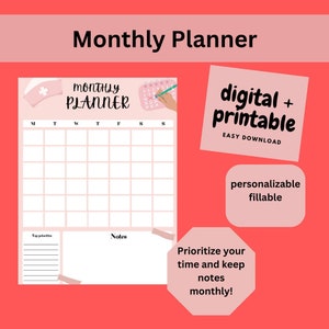 Undated Monthly Planner - Nursing Planner