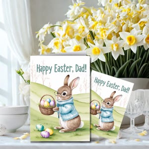 Druckbare Osterkarte für Papa, druckbare Kinder Ostern, DIY druckbare, Papa Ostergeschenk, Osterhase Karte, Ostergeschenk Printables, Papa Geschenk