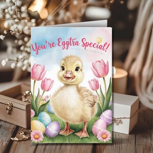 Printable Duck Easter Card, Easter Printables, Cute Easter Cards, DIY Printable, Instant Download, Easter Bunny Card, Easter Gift
