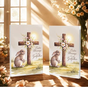 Carte de Pâques à imprimer pour le parrain, Pâques pour enfants à imprimer, bricolage à imprimer, cadeau de Pâques, carte de lapin de Pâques, impressions de Pâques, cadeau parrain