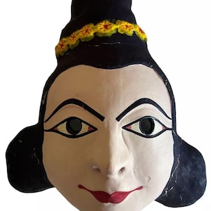 Indonesian Woman Mask Paper Mache Hand Made Basant By Soi S.K. Mohapatra Vintage