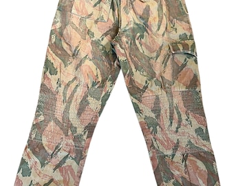 Pantalón vintage portugués de camuflaje de lagarto HBT M962 para hombre, talla S, fabricado en Portugal.