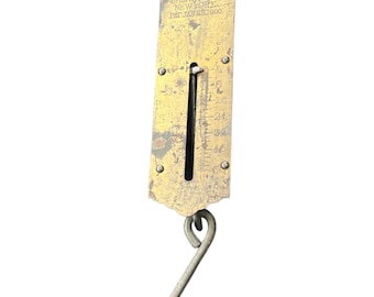 Antike C. Forschner & Sons Taschenwaage 50 Pounds Messing zum Aufhängen 1900